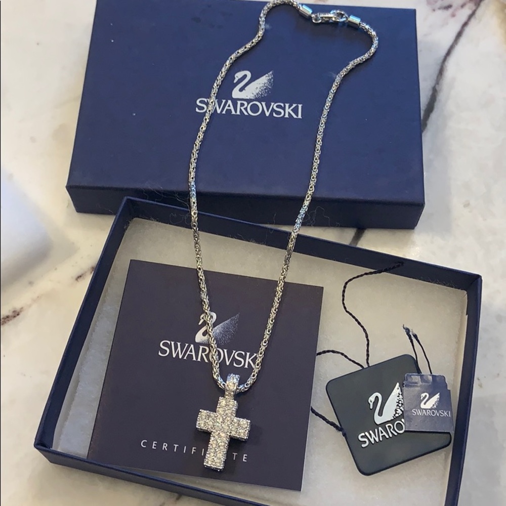 Swarovski diamond cross necklace